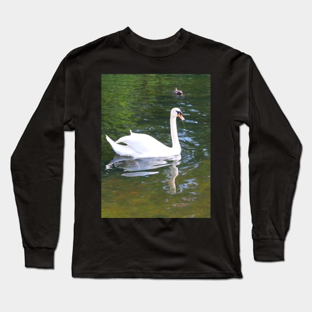 The White Swan! Long Sleeve T-Shirt by Mickangelhere1